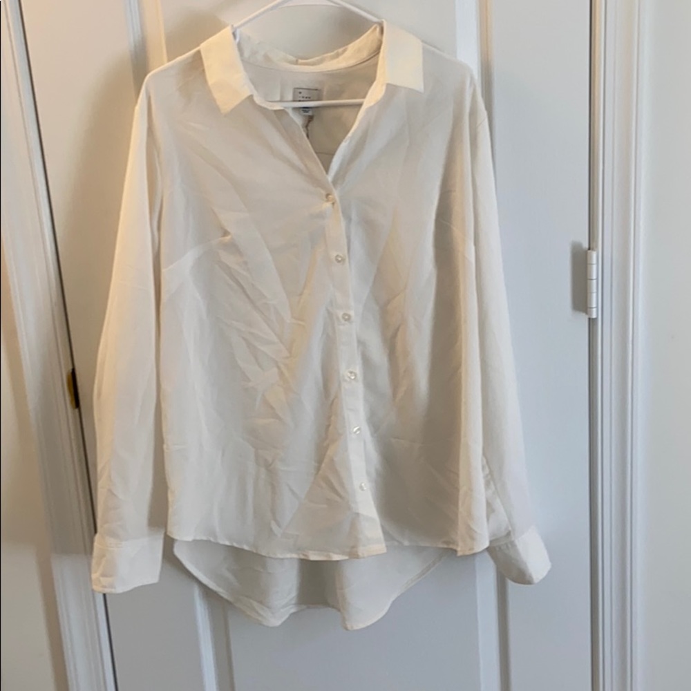 White button down blouse